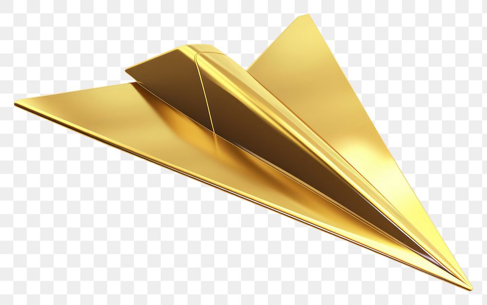 PNG A plane as paper plane shape gold white background simplicity.