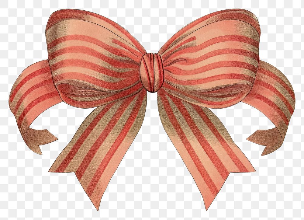 PNG Vintage illustration of ribbon bow paper art accessories.