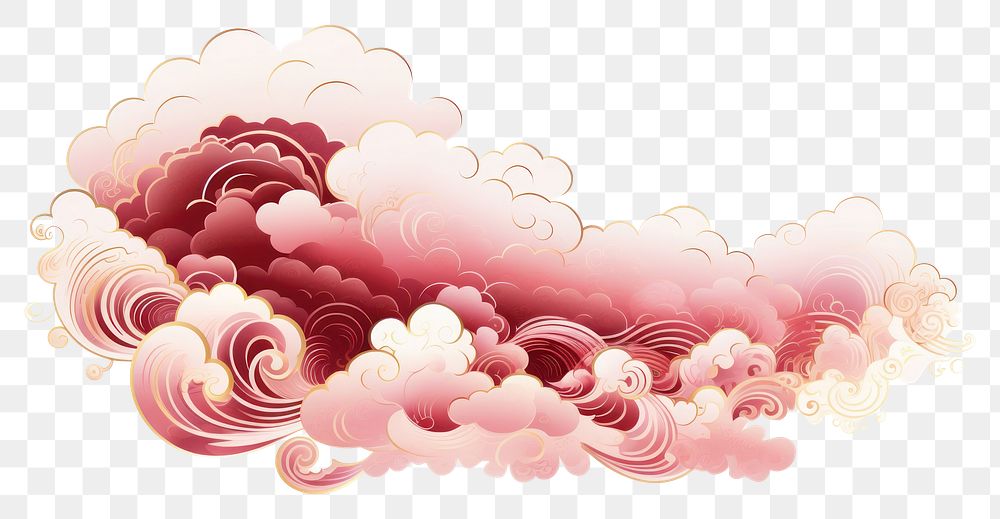 PNG Chinese cloud pattern art creativity.
