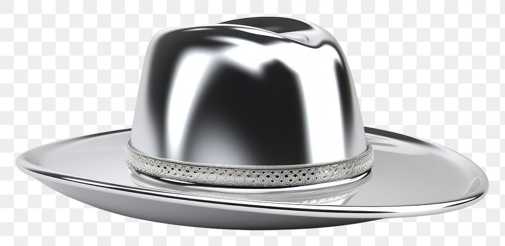 PNG Sombrero silver hat white background.