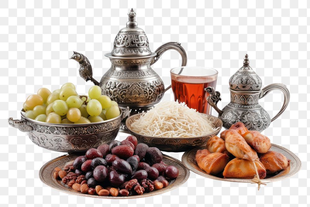 PNG Iftar teapot food meal.