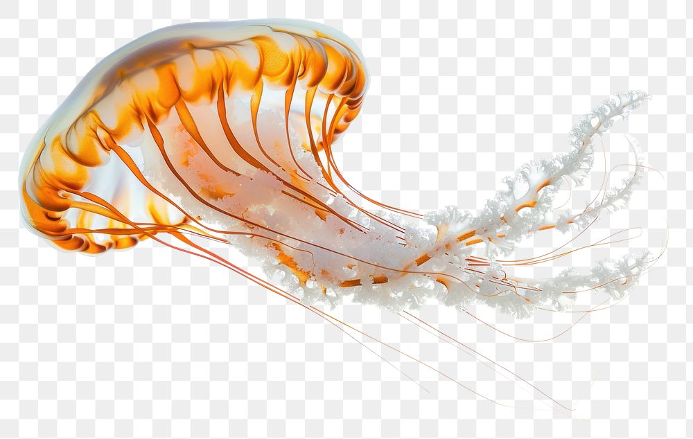PNG Jellyfish animal white background invertebrate.
