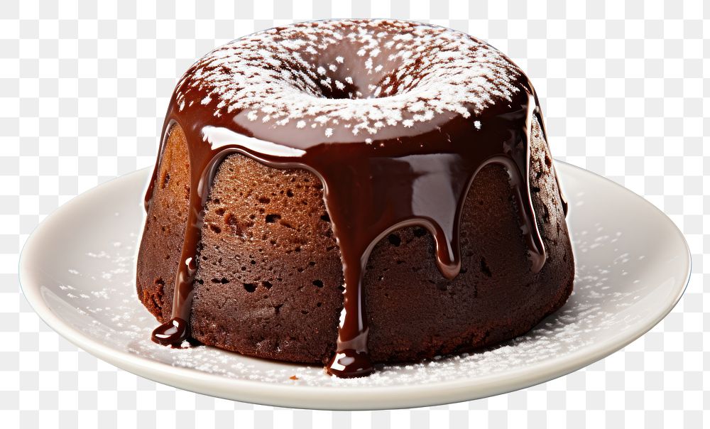 PNG Chocolate dessert plate cake.