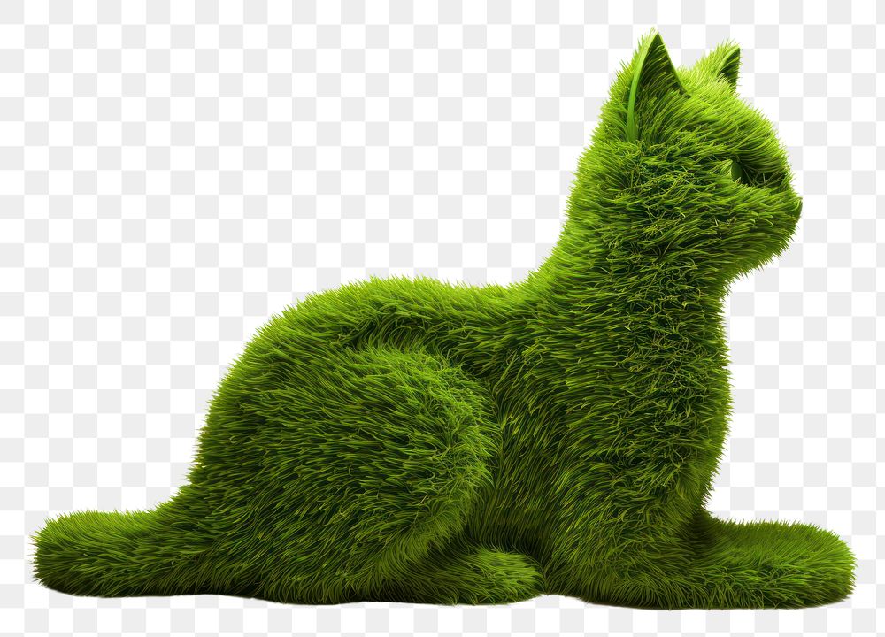 PNG Grass cut in cat shape mammal animal green.