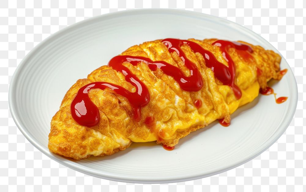 PNG Omelette ketchup food breakfast.