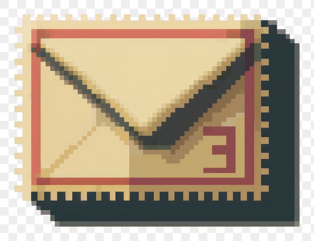 PNG Postage cut pixel envelope shape mail.