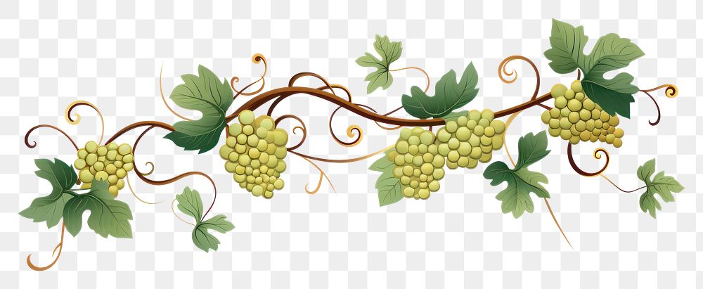 PNG Vine borders pattern grapes plant.