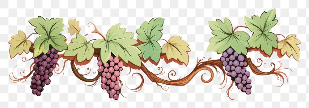 PNG Vine borders grapes plant food.