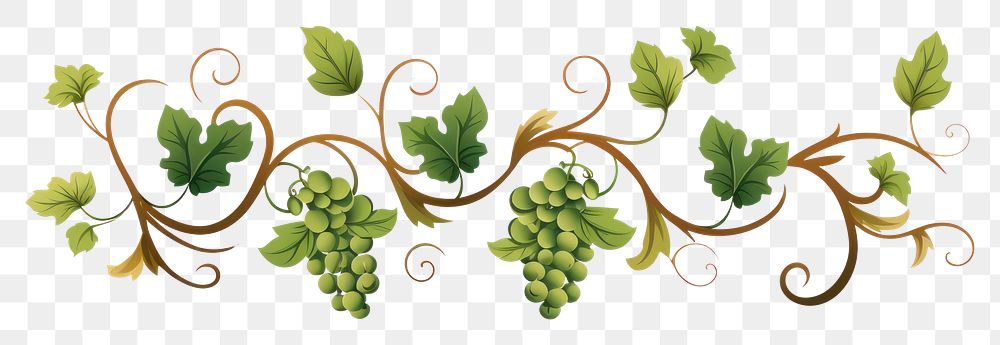 PNG Vine borders pattern grapes plant.