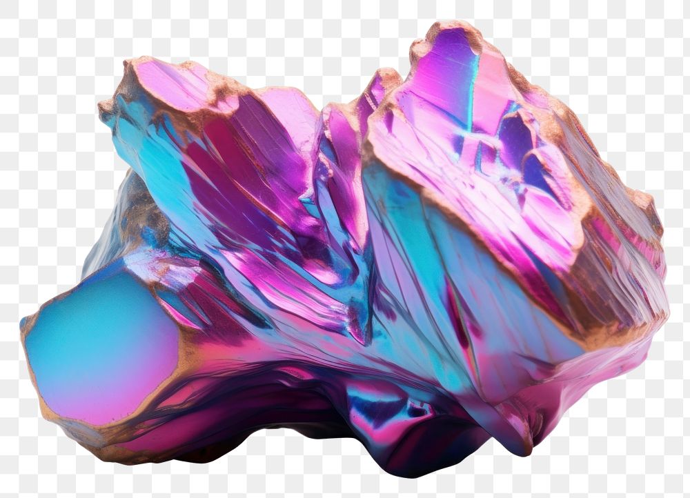 PNG  Iridescent and glittered abstract shape element gemstone mineral crystal. AI generated Image by rawpixel.