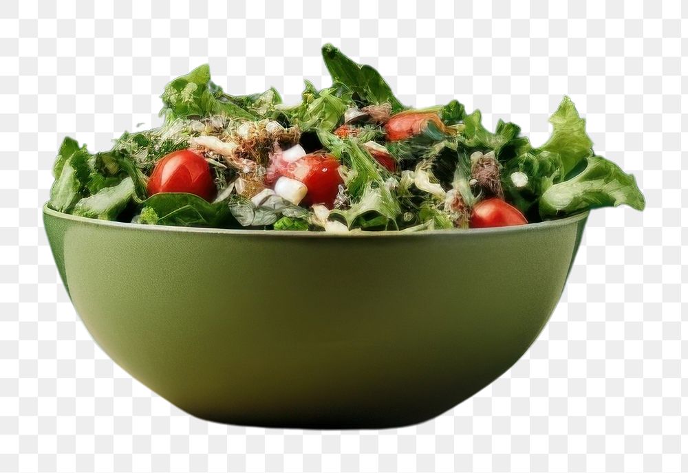 PNG A salad bowl border on green paper background vegetable plant food. AI generated Image by rawpixel.