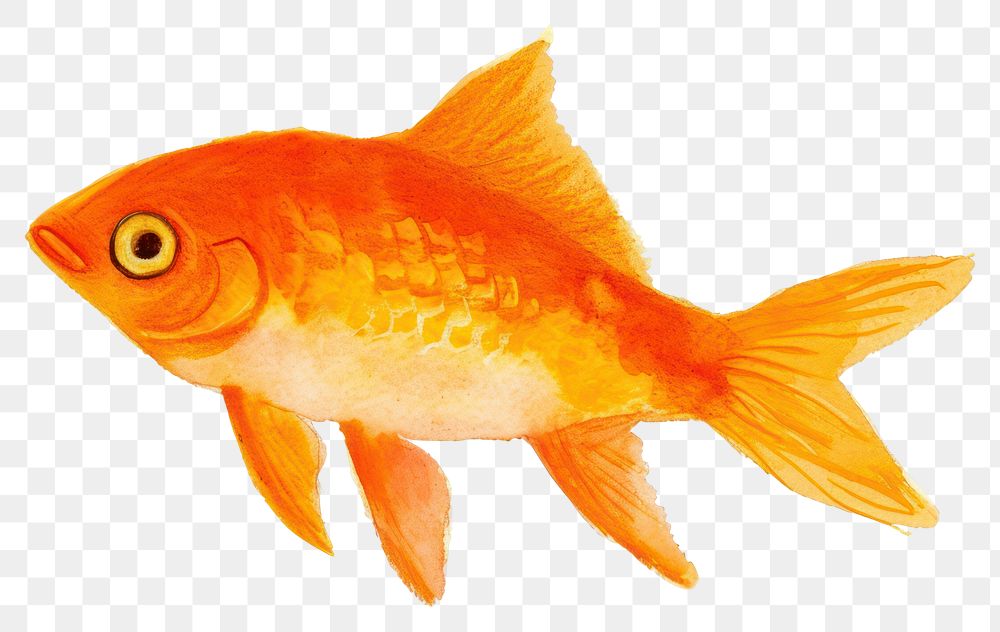 PNG Fish goldfish animal white background.