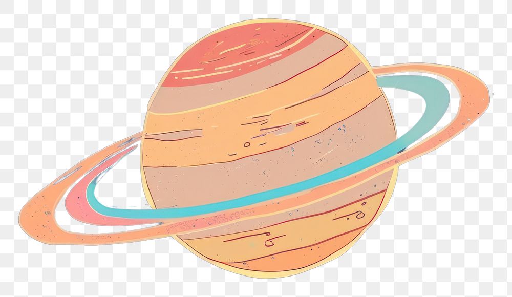 PNG Cute saturn illustration astronomy universe planet.