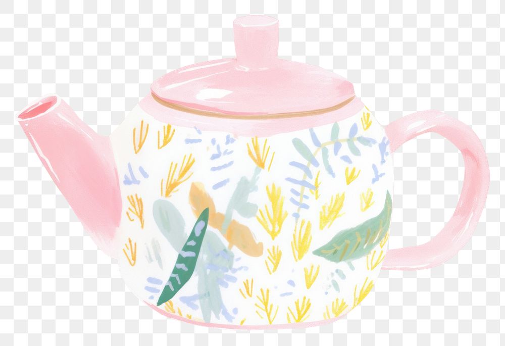 PNG  Teapot drawing art tableware. AI generated Image by rawpixel.