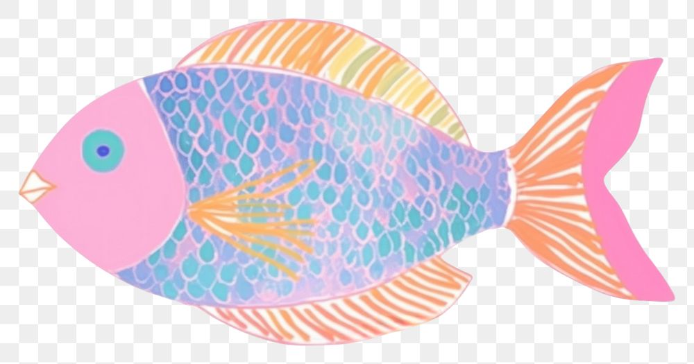 PNG  Fish pattern drawing animal. AI generated Image by rawpixel.