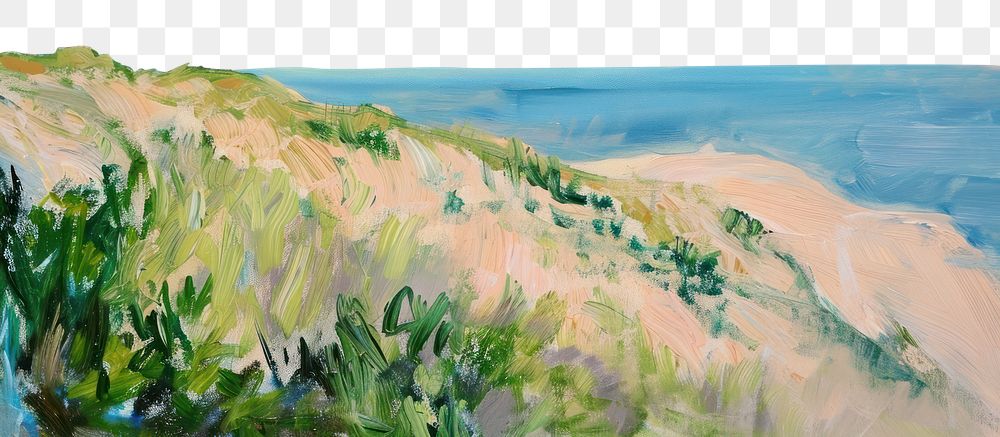 PNG  Beach landscape painting outdoors. AI generated Image by rawpixel.