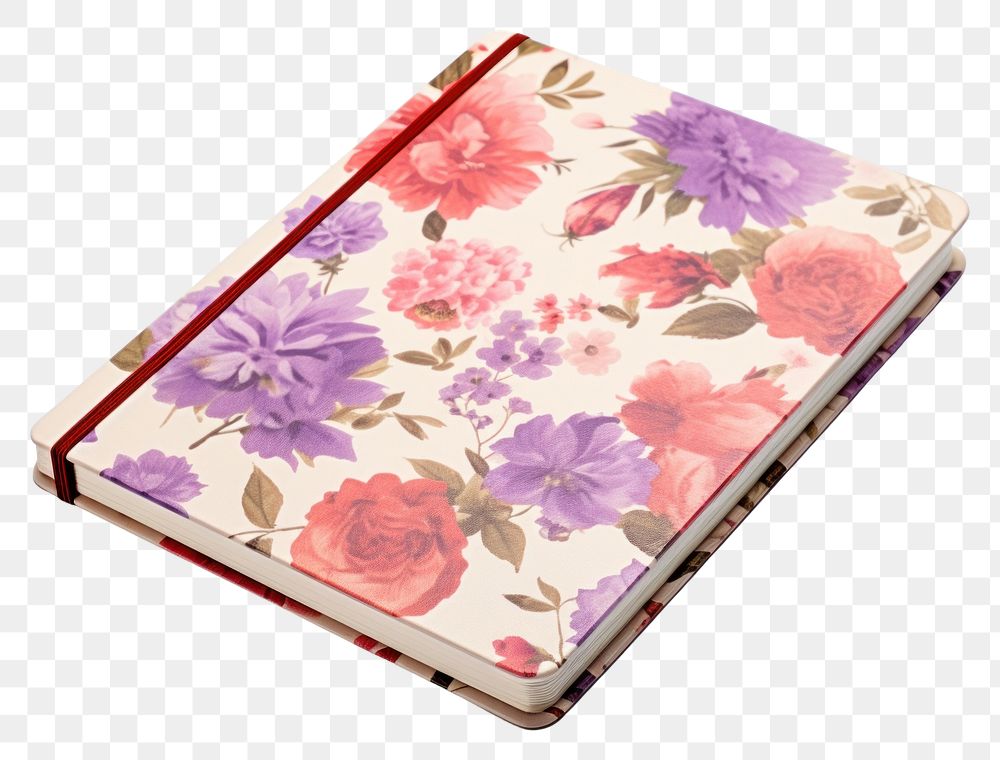 PNG  Floral journal diary notebook publication pattern flower. AI generated Image by rawpixel.