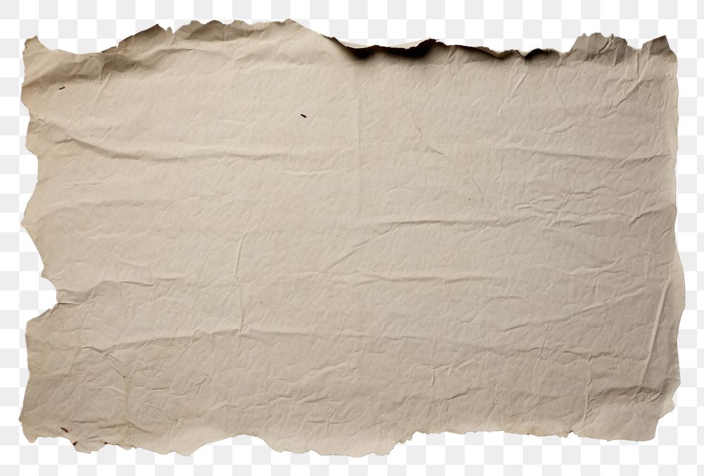PNG  Ripped grey parchment paper element backgrounds texture white background. AI generated Image by rawpixel.