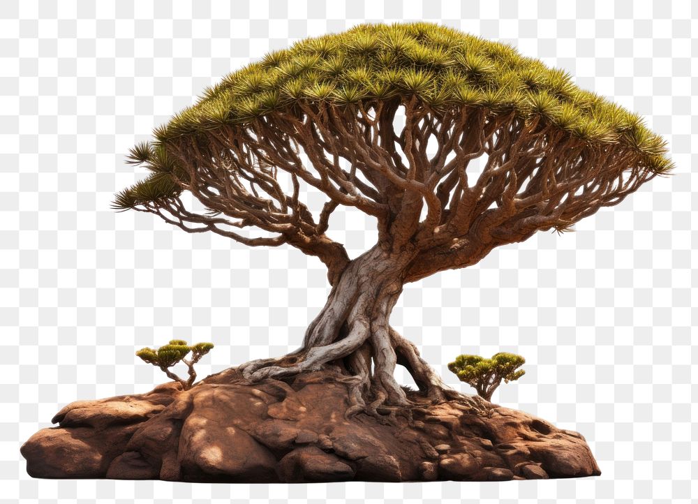 PNG  Socotra dragon tree bonsai nature plant. AI generated Image by rawpixel.