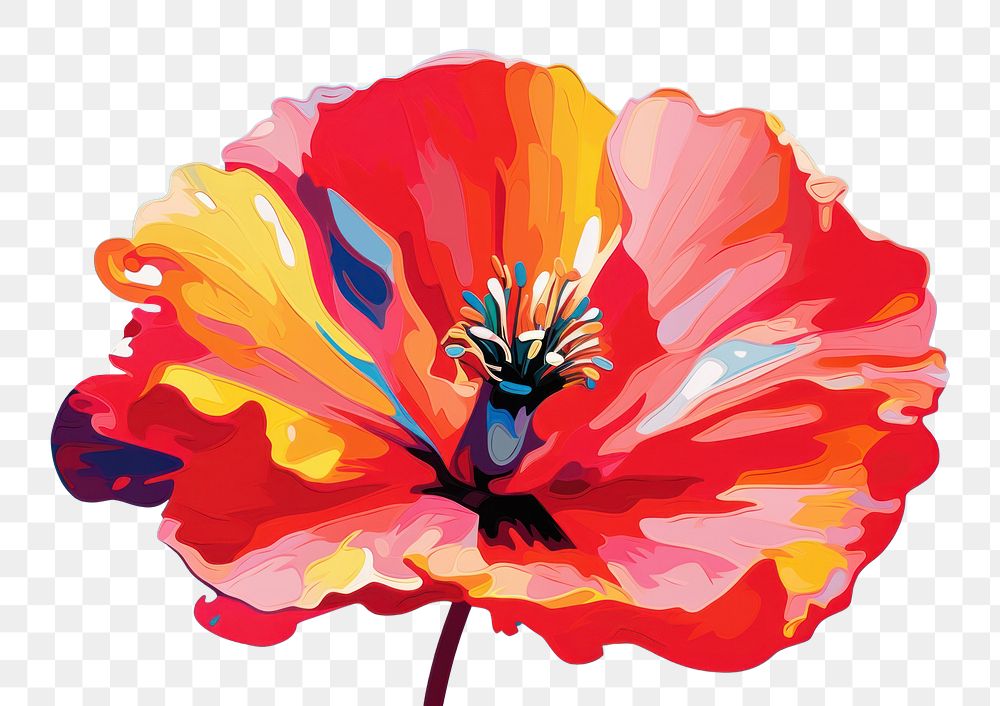PNG  Poppy flower petal plant art.