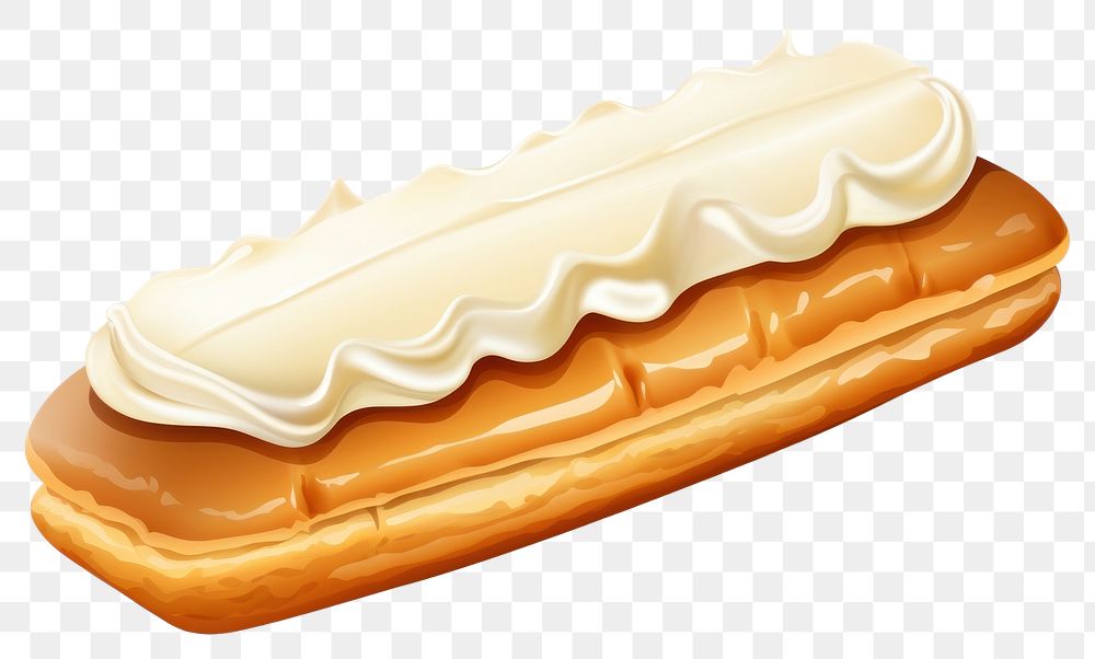 PNG  Eclair dessert food white background.