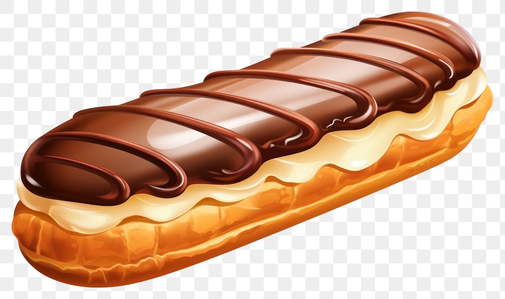 PNG  Eclair food white background bratwurst.