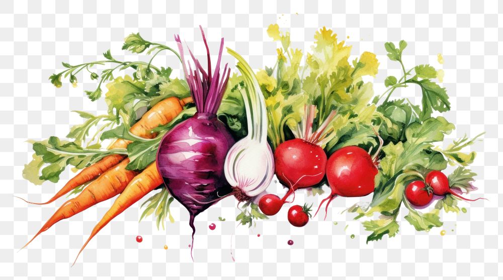 PNG Farm to table vegetable organic radish.