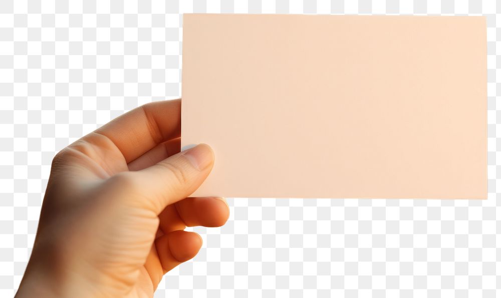 PNG Bussiness card mockup holding paper hand.