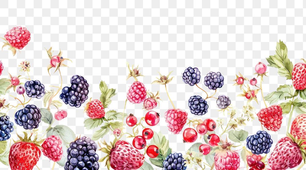 PNG  Berries border blackberry raspberry blueberry.