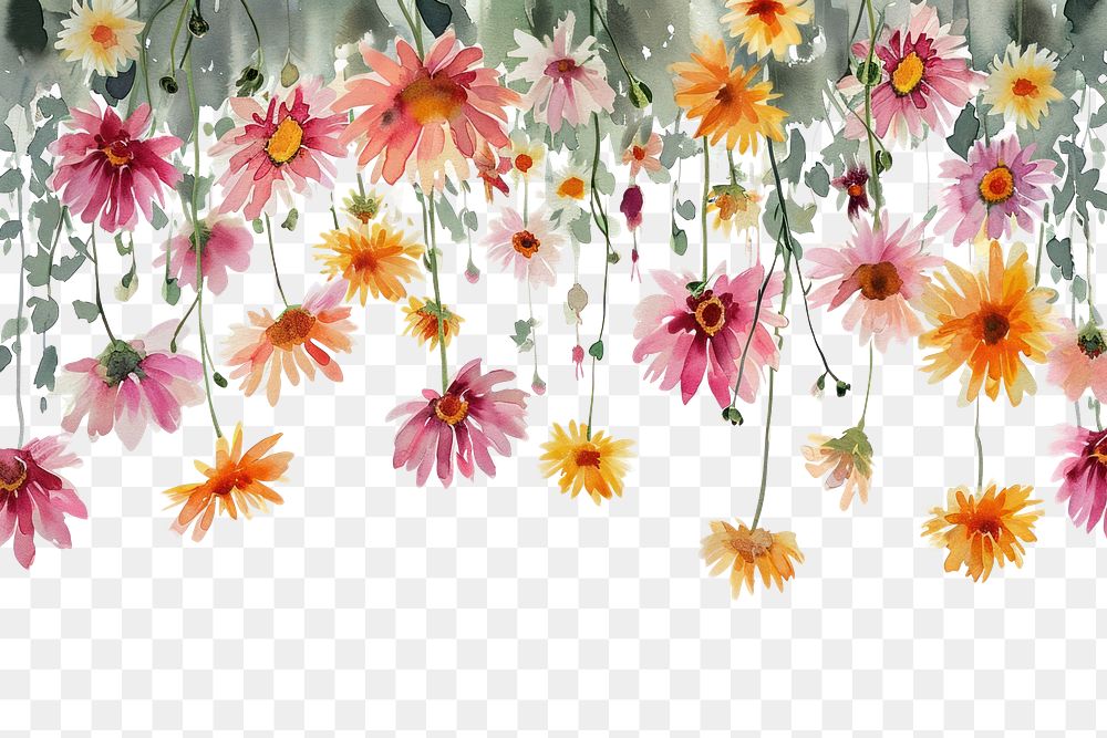PNG  Daisy flowers nature outdoors pattern.