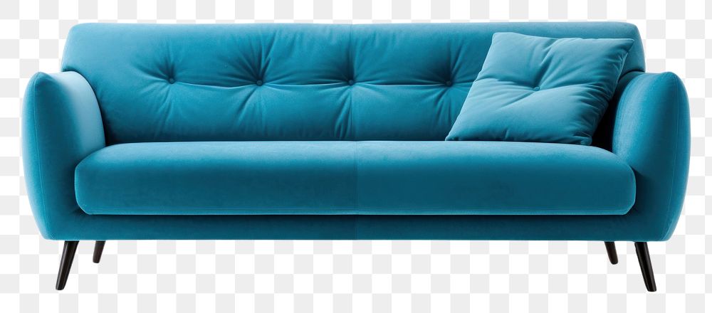 PNG Sofa furniture cushion blue.