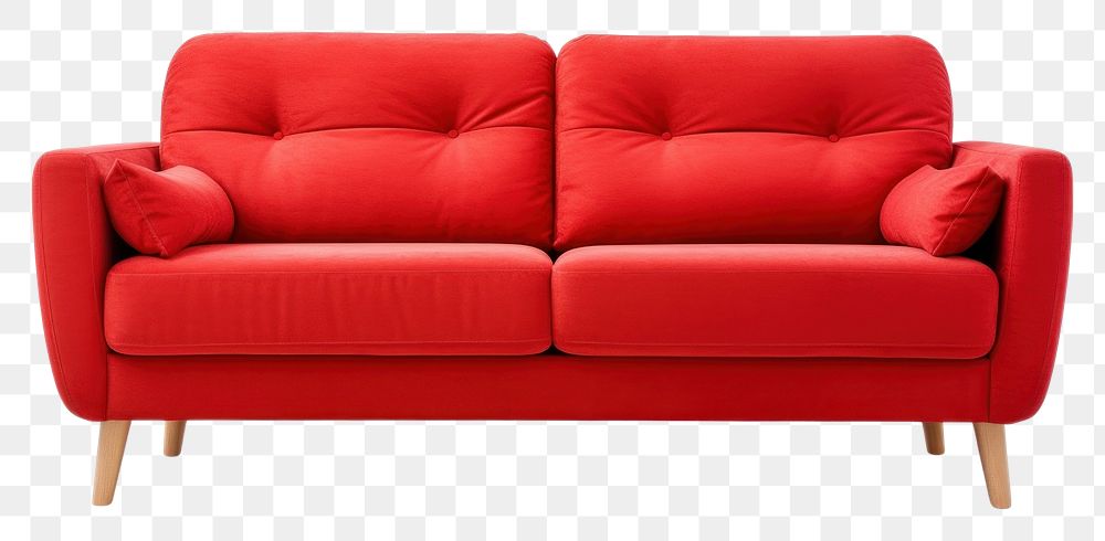 PNG Sofa furniture armchair red.