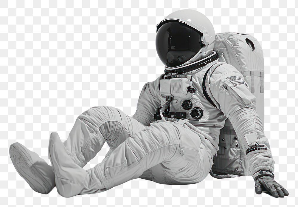 PNG  Astronaut full body astronaut white monochrome.