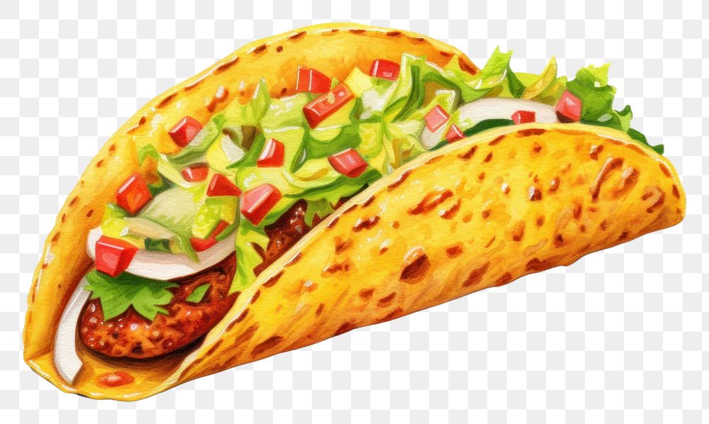 PNG  Taco food white background vegetable.