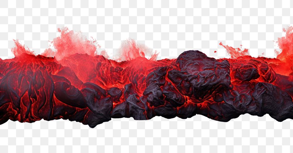 PNG  Lava volcano fire white background.