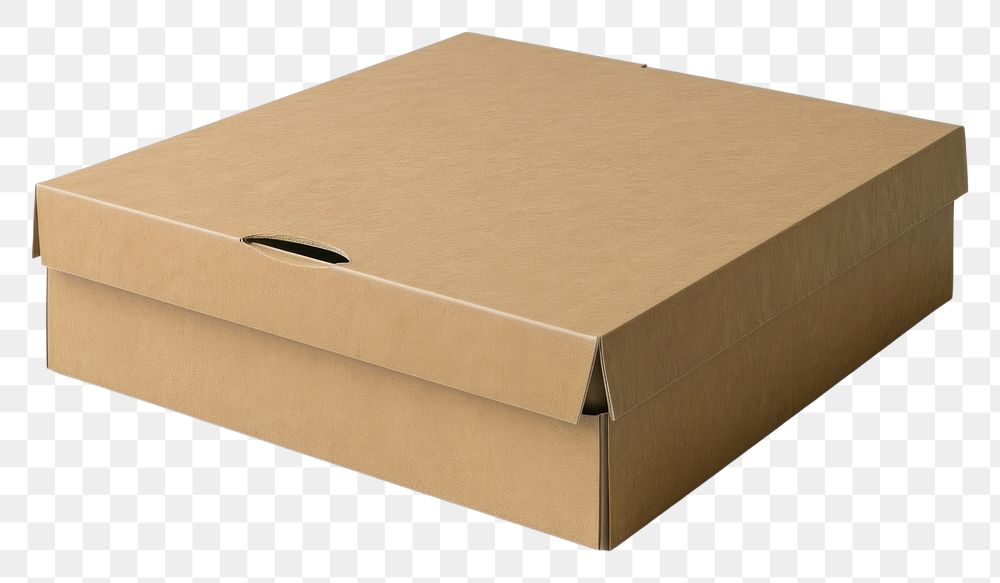 PNG  Food delivery box packaging mockup cardboard carton white background.