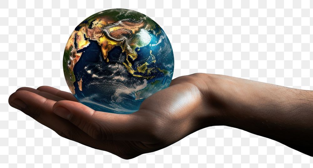 PNG Planet sphere globe hand.