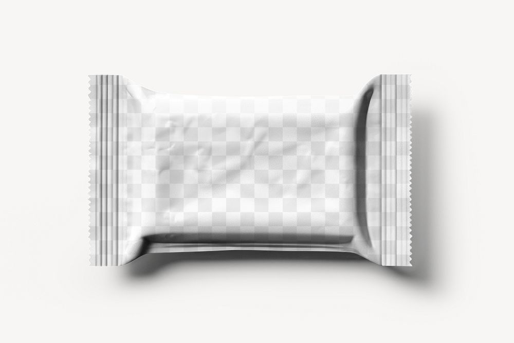 Sachet bag png mockup, transparent design