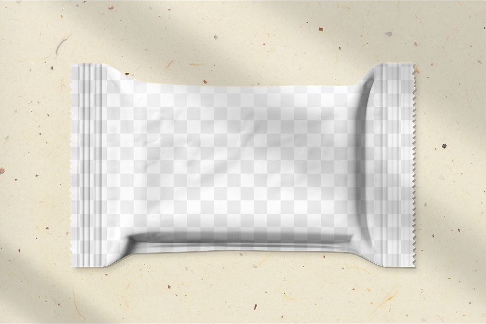 Sachet bag png mockup, transparent design