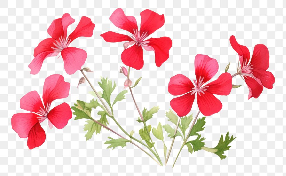 PNG Geranium watercolor border hibiscus flower plant.