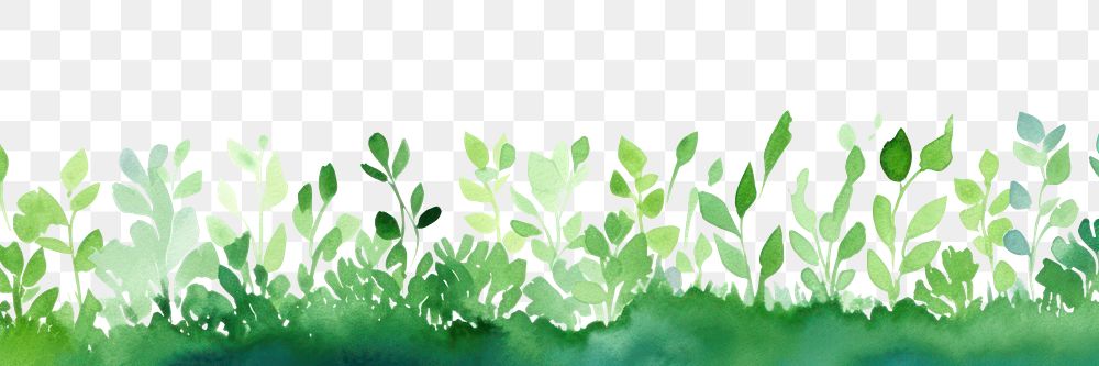 PNG Greenery watercolor border backgrounds outdoors nature.