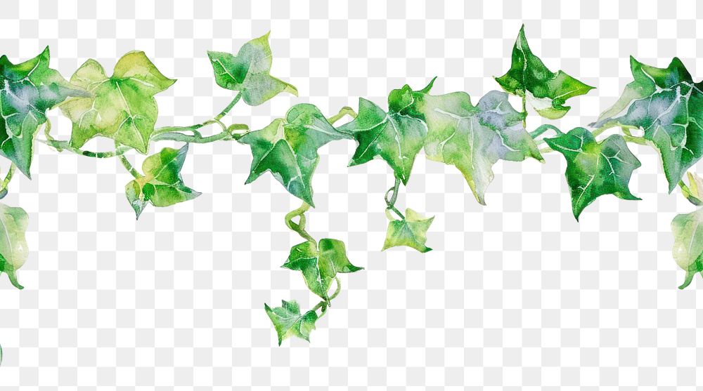 PNG Ivy flower watercolor border backgrounds plant leaf.