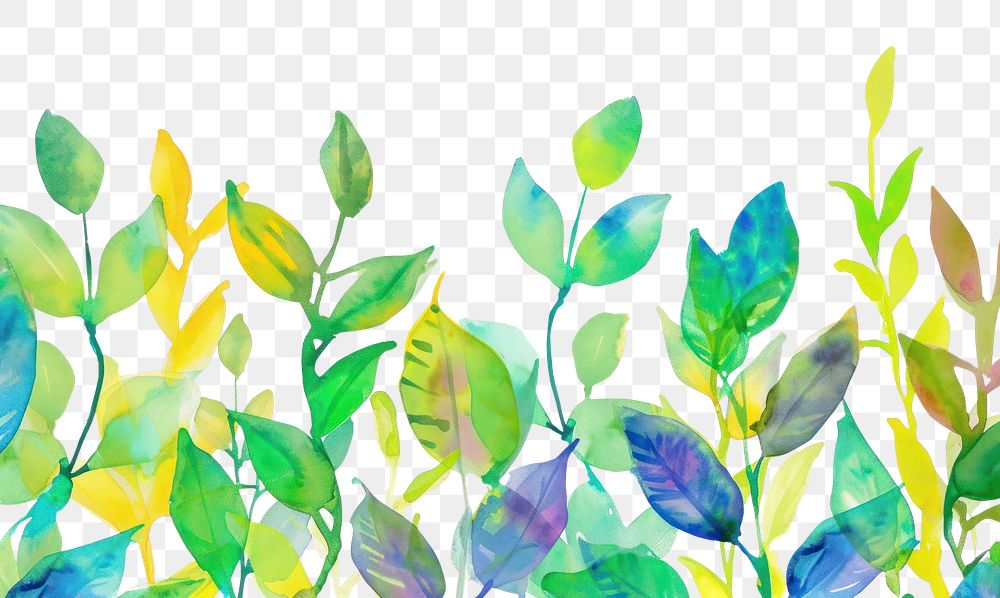 PNG Plant watercolor border backgrounds pattern leaf.