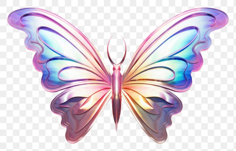 PNG Butterfly shape iridescent animal white background accessories.