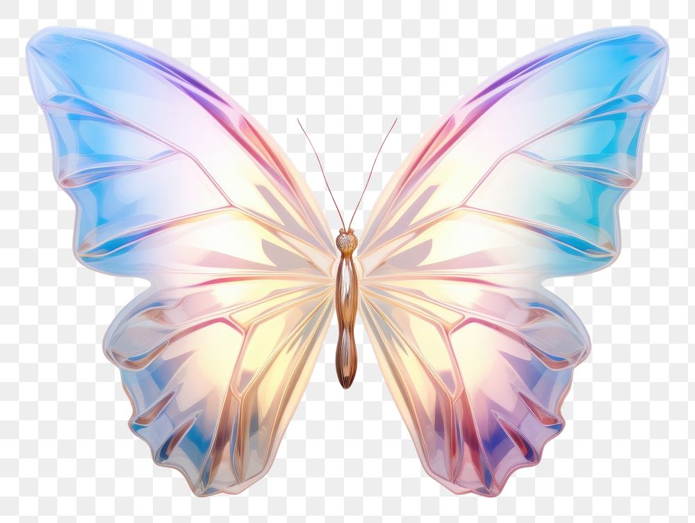 PNG Butterfly shape iridescent animal insect white background.