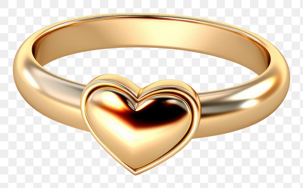 PNG Heart ring gold jewelry shiny.