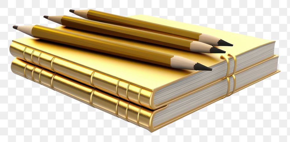 PNG Open books with pencil gold white background publication.