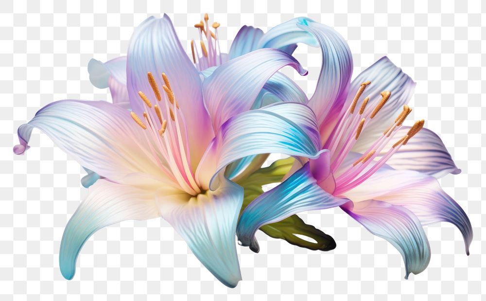 PNG Lily iridescent flower petal plant.