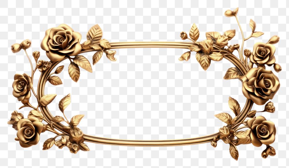PNG Luxury rose frame jewelry gold white background.