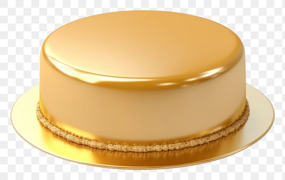 PNG Simple cake dessert gold white background.